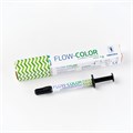 FLOW-COLOR – светоотверждаемый, микрогибридный, цветной композит, зеленый, шприц 1 г st232955 - фото 468971