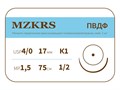 ПВДФ хирургическая нить поливинилиденфторидная, MZKRS (Россия) 1712К1-4/0-(1-5)75--ПВДФ - фото 482016