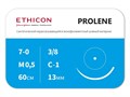 Пролен 7/0 60 см иглы, 13 мм колющая 3/8кр., ETHICON (США) W8725 - фото 482903