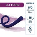 Полипропилен ELFTORID — нерассасывающаяся нить, 3/8, обратно-режущая игла 16 мм, толщина 6/0 (0,7), 75 см, 12 шт 60F7DQ16 - фото 487372