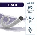 ELSILK S — нерассасывающаяся нить, 1/2, обратно-режущая игла 13 мм, толщина 6/0 (0,7), 75 см, 12 шт 60I7HQ13-(904-031) - фото 487384