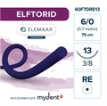 Шовный материал ELFTORID 6/0 (12 шт, 75 см, 3/8, 13 мм, колющая с квадратным телом) 60F7DRE13 - фото 489511