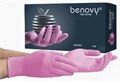Перчатки нитриловые M (7-8), 100шт, розовые, Benovy УТ-00009125 - фото 523552